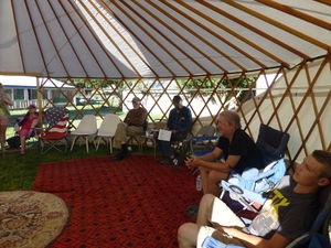 Conversations in the yurt.JPG